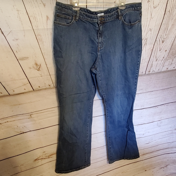 Liz Claiborne women's plus high rise five pocket mid wash blue jeans 20W - Picture 1 of 7